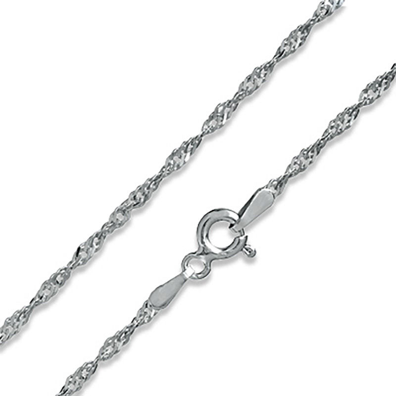 Made in Italy 030 Gauge Singapore Chain Necklace in Solid Sterling Silver -  16