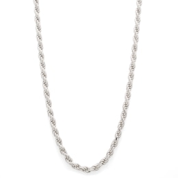 Made in Italy 100 Gauge Diamond-Cut Rope Chain Necklace in Solid Sterling Silver - 22&quot;