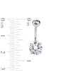 Thumbnail Image 2 of Stainless Steel CZ Heart Belly Button Ring - 14G 3/8&quot;