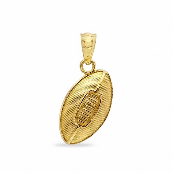 Banter Small Solid Football Necklace Charm in 10K Gold