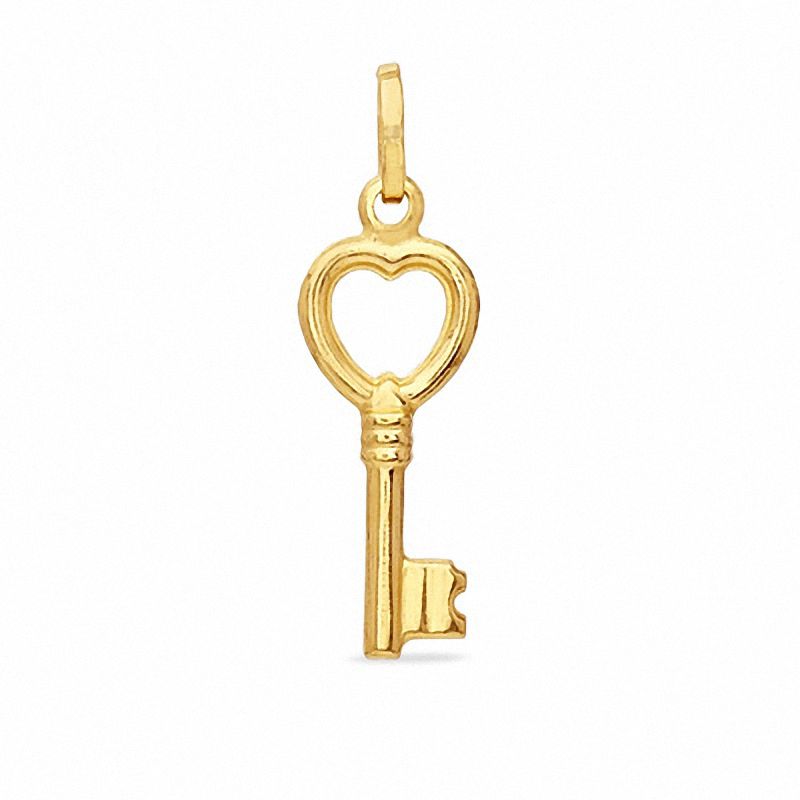 Main Image 1 of Puffy Key Charm in 14K Gold