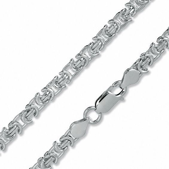 Sterling Silver 100 Gauge Flat Byzantine Chain Necklace - 30"