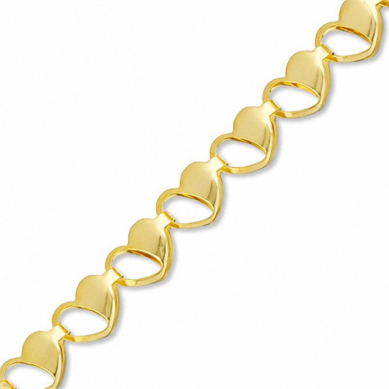 10k gold heart link bracelet