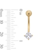 Thumbnail Image 3 of 10K Semi-Solid Gold Princess-Cut Belly Ring - 14G 3/8&quot;