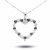 Thumbnail Image 0 of Sapphire Heart Pendant in 10K White Gold with Diamond Accents