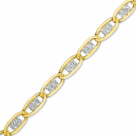 060 Gauge Valentino Chain Bracelet in 10K Two-Tone Gold