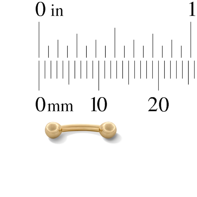 Main Image 4 of 10K Solid Gold Curved Barbell - 16G 1/4&quot;