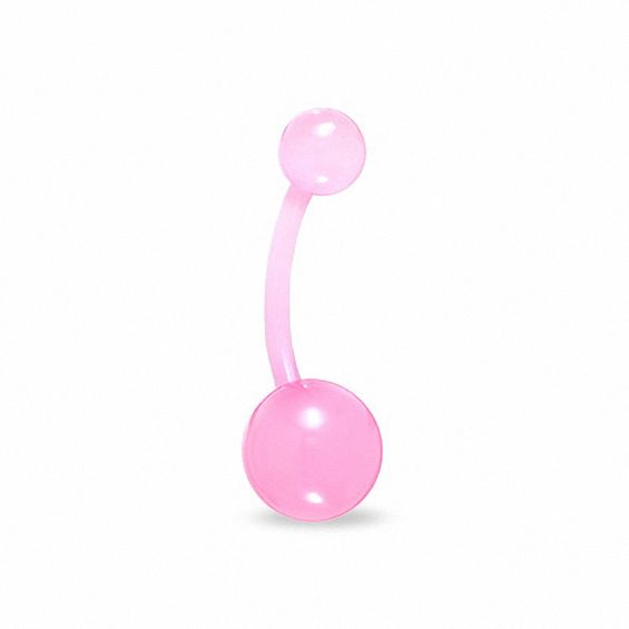 014 Gauge Belly Button Ring in Pink Biopierce