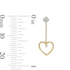 Thumbnail Image 3 of Cubic Zirconia Open Heart Dangle Earrings in 10K Gold