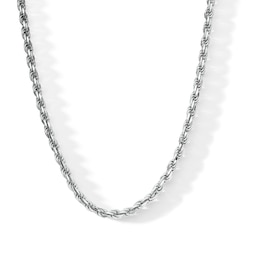 Sterling Silver Diamond-Cut Rope Chain Made in Italy - 24&quot;