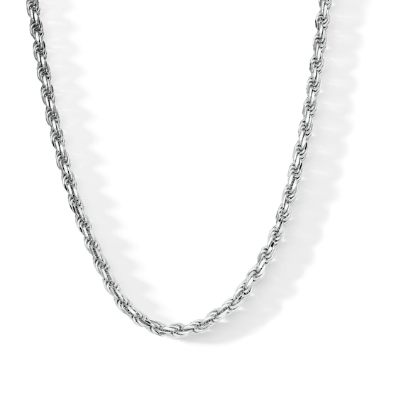 Made in Italy 070 Gauge Diamond-Cut Rope Chain Necklace in Sterling Silver