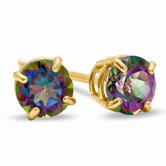 4mm Mystic FireÂ® Topaz Stud Earrings in 10K Gold