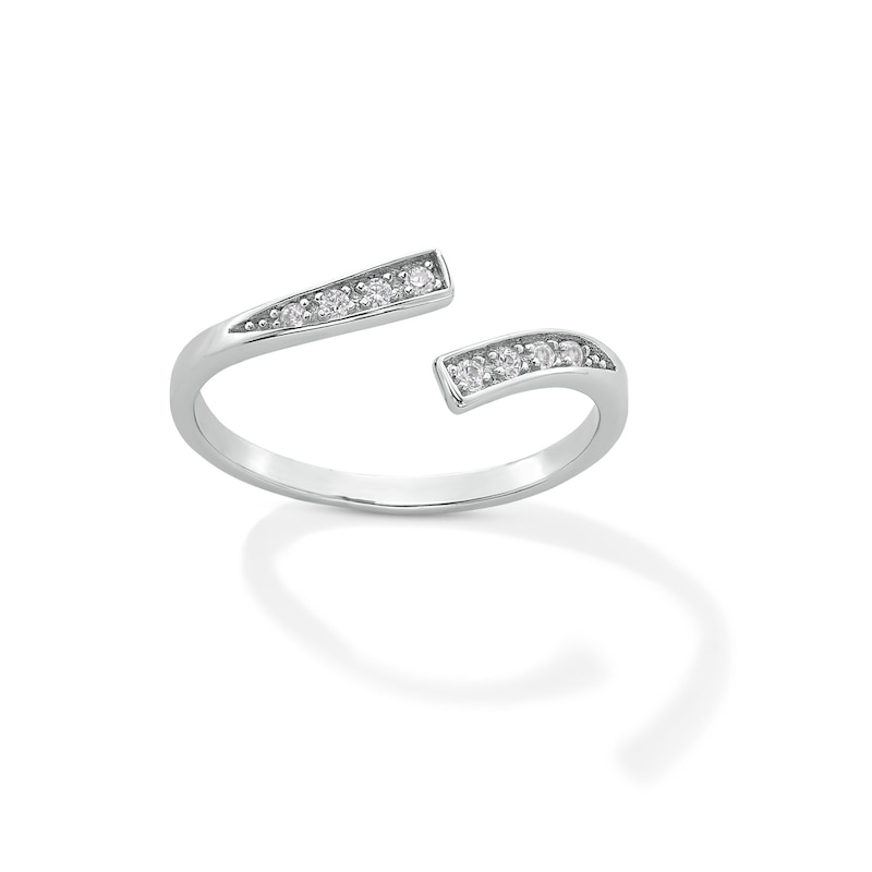 Main Image 1 of Sterling Silver CZ Bypass Midi/Toe Ring