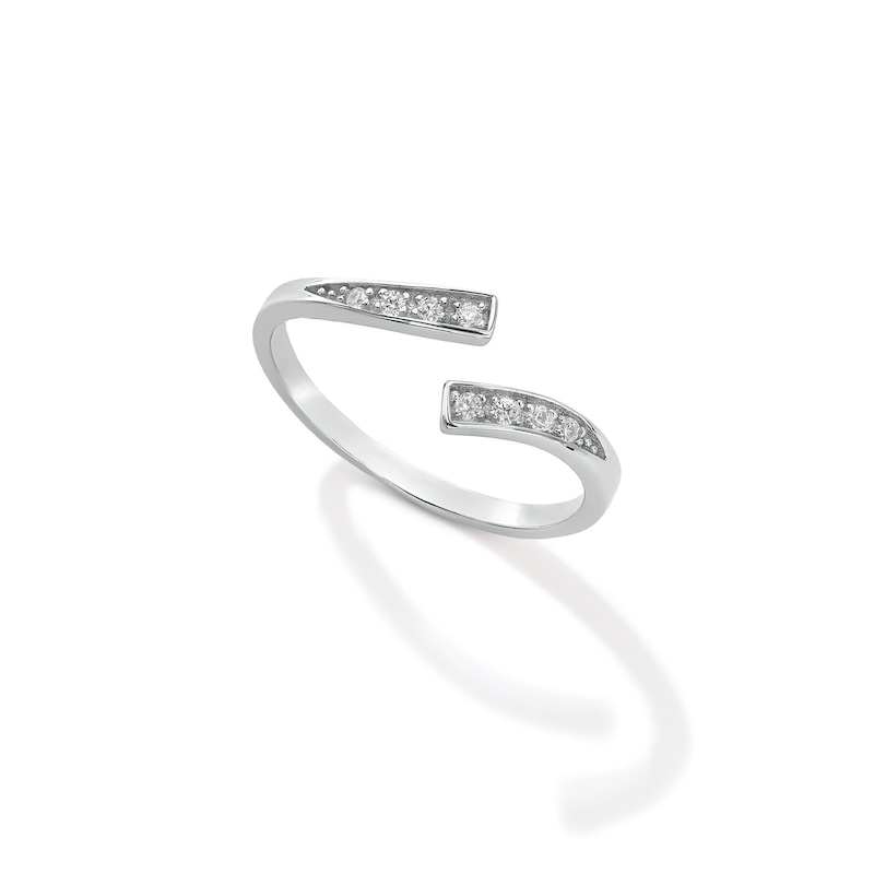 Main Image 3 of Sterling Silver CZ Bypass Midi/Toe Ring