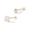 Thumbnail Image 1 of 14K Hollow and Semi-Solid Gold CZ Nose Stud Set - 22G