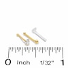 Thumbnail Image 5 of 14K Hollow and Semi-Solid Gold CZ Nose Stud Set - 22G