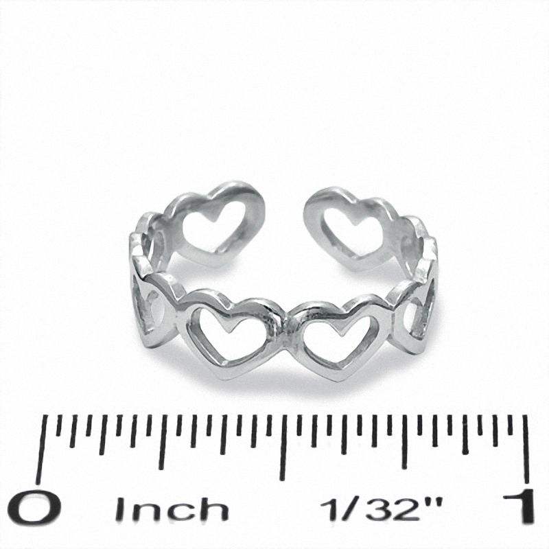 Open Heart Toe Ring in Sterling Silver