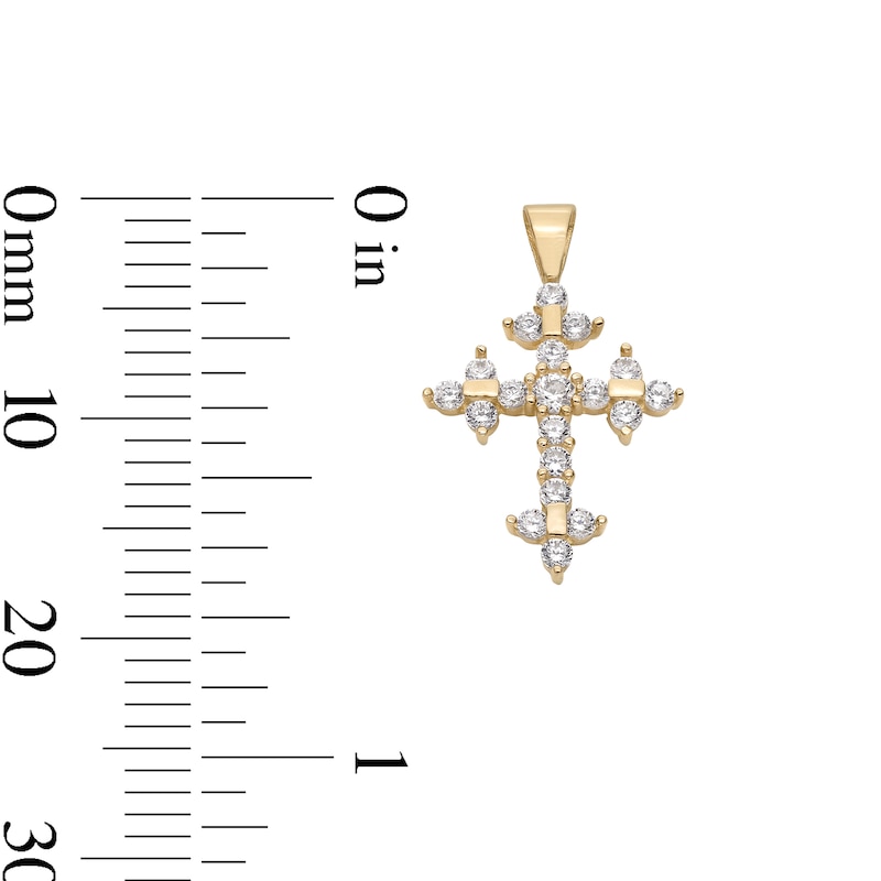 Main Image 4 of Cubic Zirconia Perfect Cross Charm in 10K Solid Gold