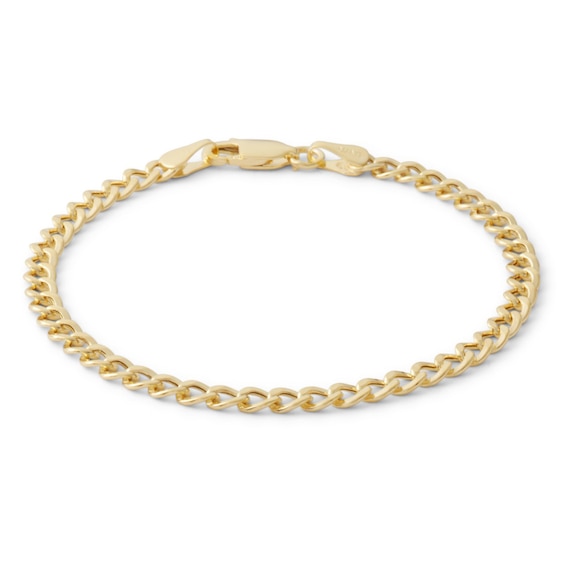 Child's 080 Gauge Hollow Cuban Curb Chain Bracelet in 10K Hollow Gold - 6"