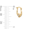 Thumbnail Image 3 of 10K Hollow Gold Heart Two-Tone Hoops