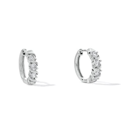 Cubic Zirconia Sterling Silver S Hoop Earrings