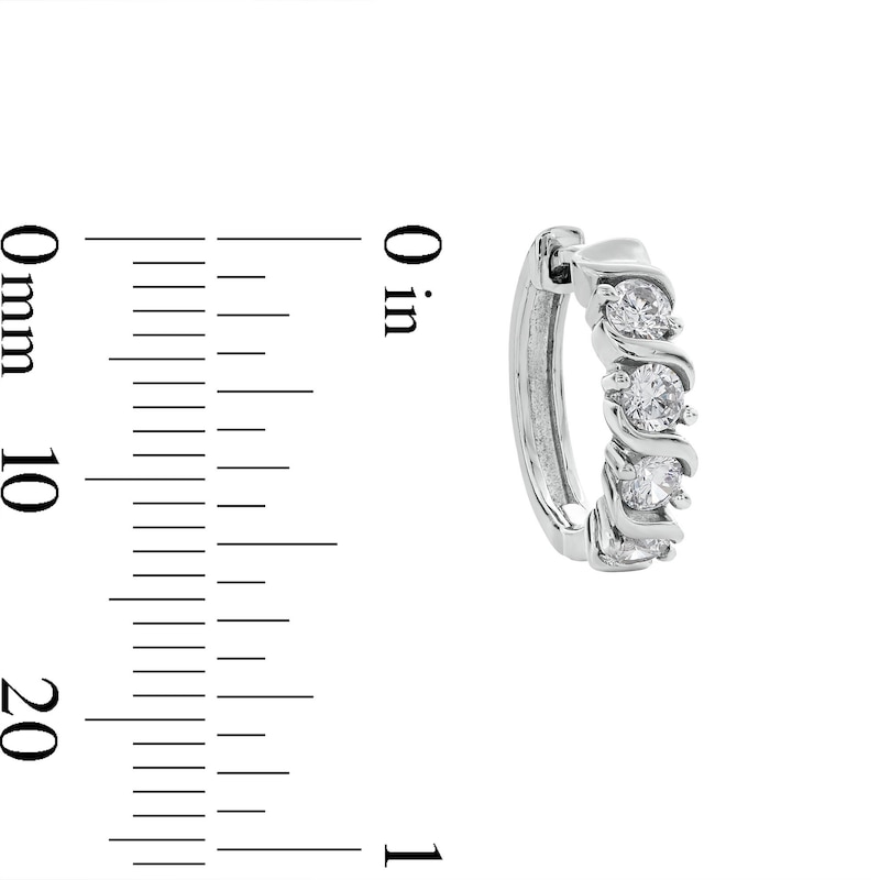 Main Image 3 of Cubic Zirconia Sterling Silver S Hoop Earrings