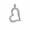 Thumbnail Image 0 of Cubic Zirconia Pavé Heart Charm in Sterling Silver