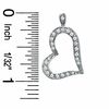 Thumbnail Image 1 of Cubic Zirconia Pavé Heart Charm in Sterling Silver