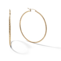 50mm Diamond-Cut Hoop Earrings in 14K Gold