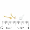 Thumbnail Image 4 of 14K Hollow and Semi-Solid Gold CZ Nose Stud Set - 22G