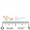 Thumbnail Image 2 of 14K Semi-Solid Gold Pink and White CZ Nose Stud Set - 22G