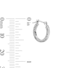 Thumbnail Image 3 of Diamond-Cut Fancy Square Hoop Earrings in 10K White Gold