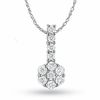 Thumbnail Image 0 of 1/3 CT. T.W. Diamond Flower Drop Pendant in 14K White Gold