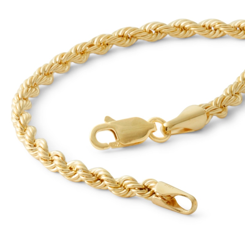 10K Hollow Gold Rope Chain Bracelet