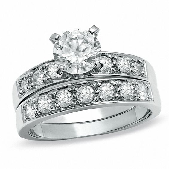 Macy's cz hot sale wedding sets