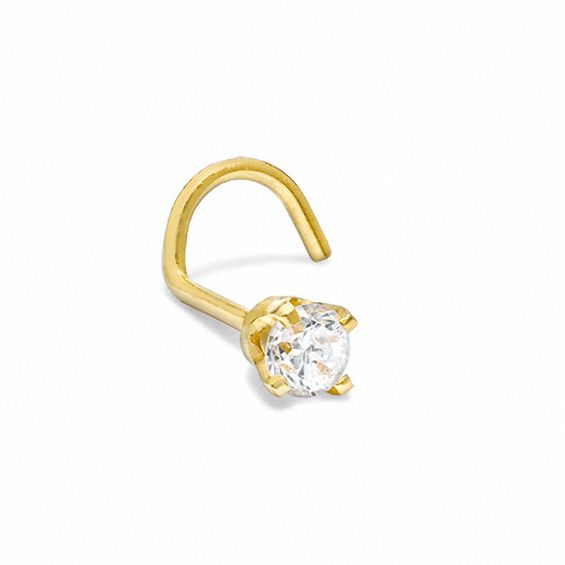 yellow gold diamond nose stud