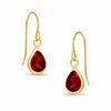 Thumbnail Image 1 of Pear-Shaped Lab-Created Ruby Drop Earrings in 10K Gold