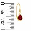 Thumbnail Image 2 of Pear-Shaped Lab-Created Ruby Drop Earrings in 10K Gold