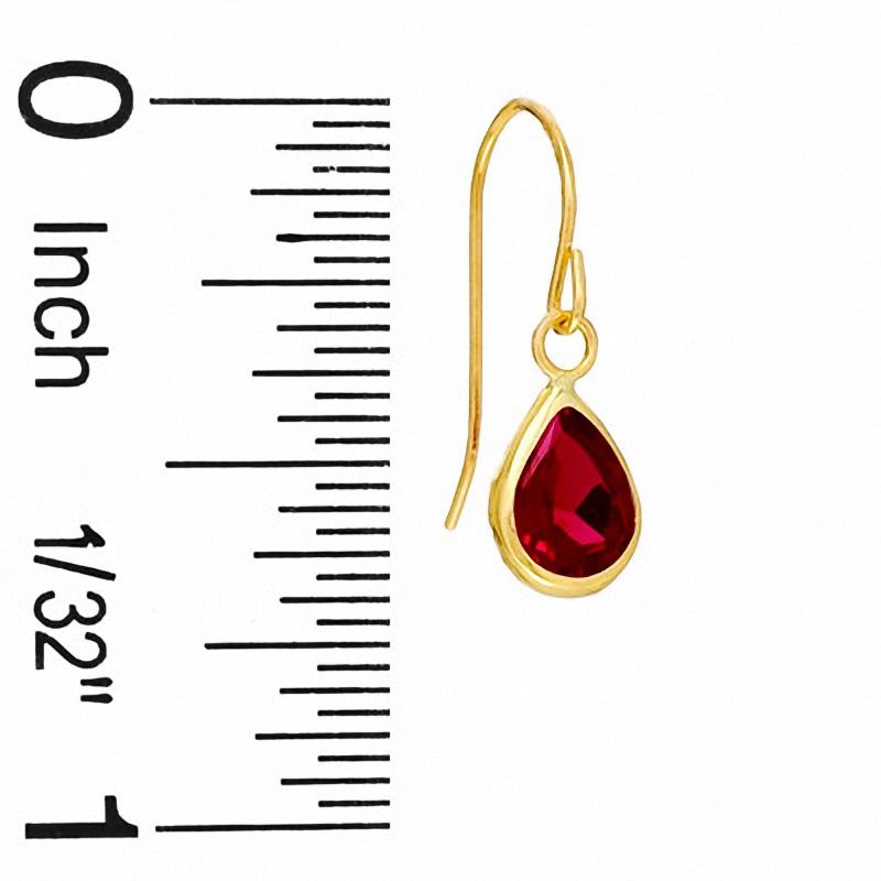 Main Image 2 of Pear-Shaped Lab-Created Ruby Drop Earrings in 10K Gold