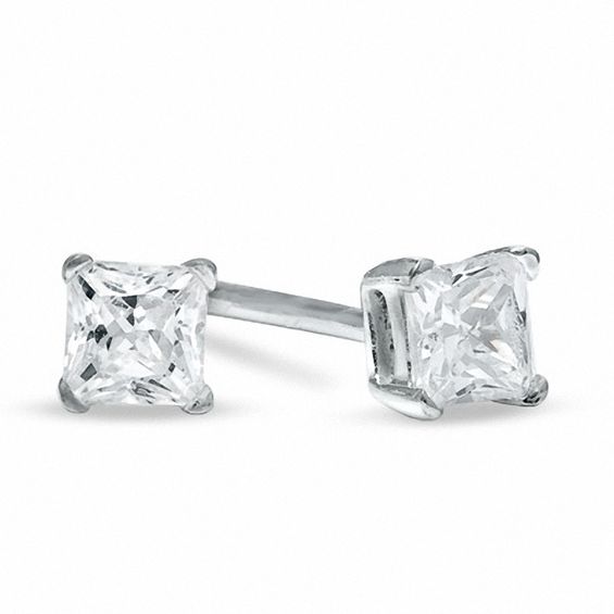 Cubic zirconia earrings princess on sale cut