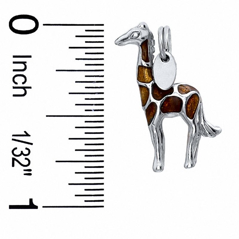 Main Image 2 of Enamel Giraffe Charm in Sterling Silver