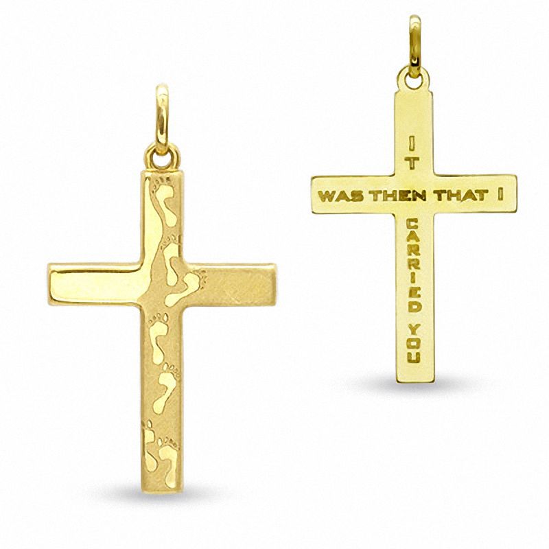 footprints in the sand cross necklace