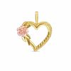 Thumbnail Image 1 of Diamond-Cut Heart with Rose Charm in 10K Two-Tone Gold