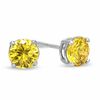 Thumbnail Image 0 of 6mm Golden Cubic Zirconia Stud Earrings in Sterling Silver