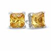Thumbnail Image 0 of 5.0mm Princess-Cut Golden Cubic Zirconia Stud Earrings in Sterling Silver