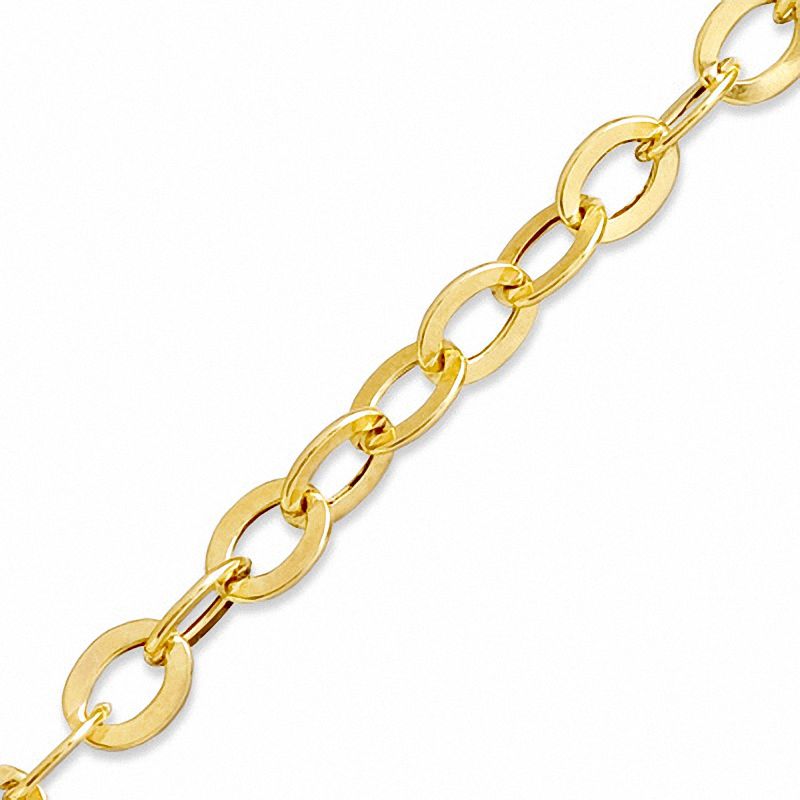 070 Gauge Rolo Chain Bracelet in 10K Gold - 7.25"
