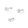 Thumbnail Image 1 of Solid Stainless Steel CZ Nose Stud Set - 20G