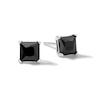 Thumbnail Image 1 of 5.0mm Princess-Cut Black Cubic Zirconia Stud Earrings in Sterling Silver