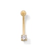 Thumbnail Image 1 of 10K Solid Gold CZ 3 mm Curved Barbell - 16G 3/8&quot;