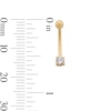 Thumbnail Image 2 of 10K Solid Gold CZ 3 mm Curved Barbell - 16G 3/8&quot;